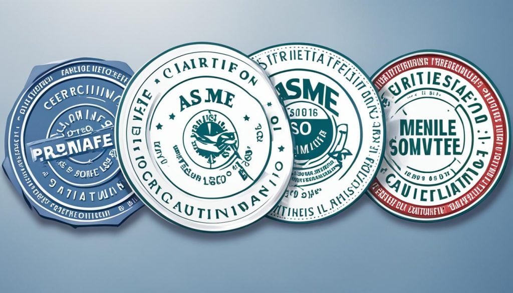 ISO and ASME Certification Seals